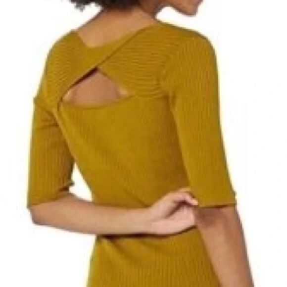 Daily Ritual Dress Ribbed Short Sleeves Midi Length - Picture 2 of 2